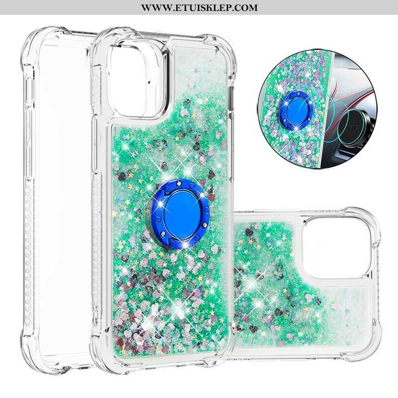 Etui do iPhone 13 Pro Cekiny Z Podparciem Pierścienia